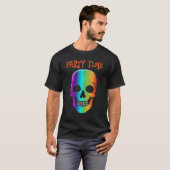 Halloween Psychedelic Schädelmaske Halloween-Kostü T-Shirt (Vorne ganz)