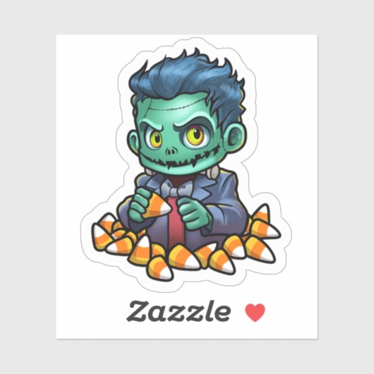 Halloween Psychofriends Niedlich Frankenstein Cart Aufkleber (Blatt)