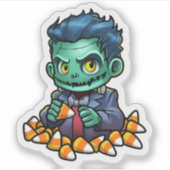 Halloween Psychofriends Niedlich Frankenstein Cart Aufkleber (Vorderseite)