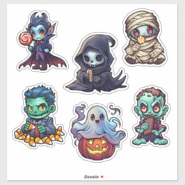 Halloween Psychofriends Niedliche Cartoon Monster Aufkleber