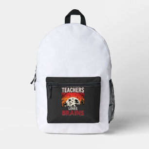 Halloween-Psychologie-Lehrer liebt Gehirne-Horror Bedruckter Rucksack