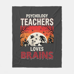 Halloween-Psychologie-Lehrer liebt Horror-Gehirne Fleecedecke