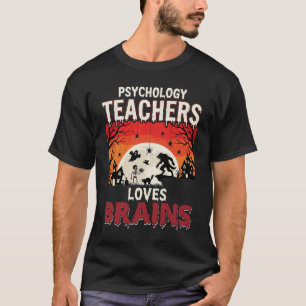 Halloween-Psychologie-Lehrer liebt Horror-Gehirne T-Shirt