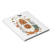 Halloween-Pudel mit Herbstblumen Notizblock (angewinkelt)