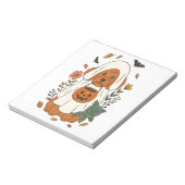 Halloween-Pudel mit Herbstblumen Notizblock (Rotiert)