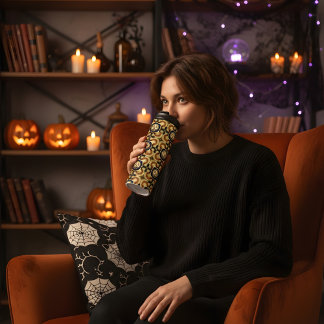 Halloween-Puff-Kürbisgefecht-Design Thermosbecher