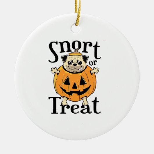 Halloween Pug Keramik Ornament (Vorne)