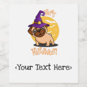 Halloween Puggy Bottle Labels Weinetikett (Einzelnes Label)