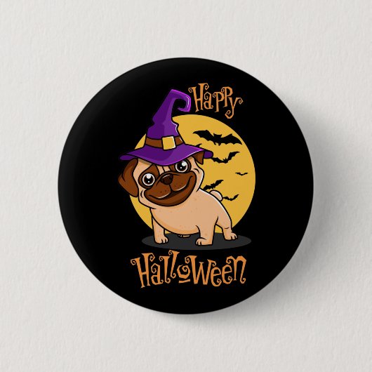 Halloween Puggy Button (Vorderseite)