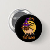 Halloween Puggy Button (Vorne & Hinten)
