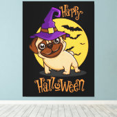 Halloween Puggy Canvas Print Leinwanddruck (Insitu (Holzboden))