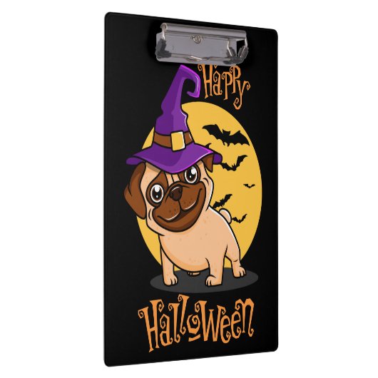 Halloween Puggy Clipboard Klemmbrett (Rechts)