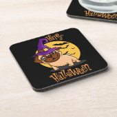 Halloween Puggy Cork Backed Untersetzer (Linke Seite)