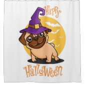 Halloween Puggy-Duschvorhang Duschvorhang (Vorderseite)