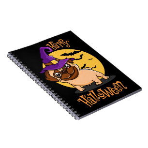 Halloween Puggy Foto Notebook Notizblock