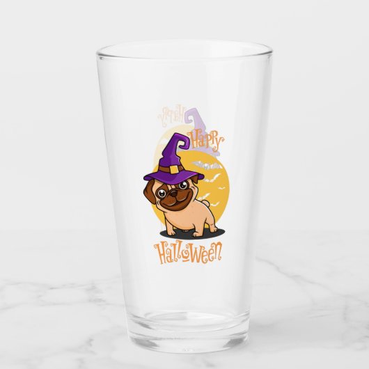 Halloween Puggy Glass Tumbler (Vorderseite)