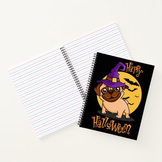 Halloween-Puggy-Notebook Notizblock (Innenseite)