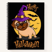 Halloween-Puggy-Notebook Notizblock (Vorderseite)