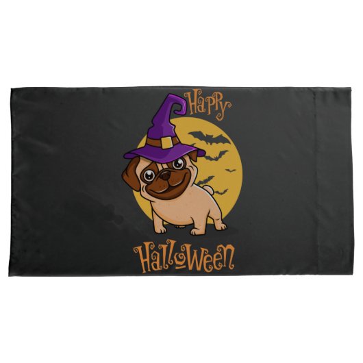 Halloween Puggy Pillowcases Kissenbezug (Vorderseite-Rechts)