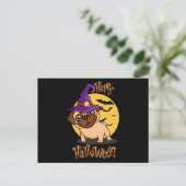 Halloween Puggy Postcard Postkarte (Stehend Vorderseite)