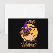Halloween Puggy Postcard Postkarte (Vorne/Hinten)