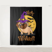 Halloween Puggy Tapestry Wandteppich (Vorderseite)
