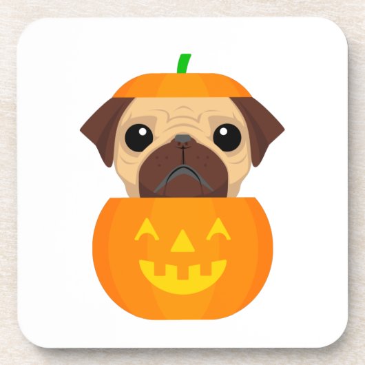 Halloween Pugkin Getränkeuntersetzer (Vorderseite)