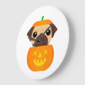 Halloween Pugkin Große Wanduhr (Winkel)