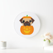 Halloween Pugkin Große Wanduhr (Zuhause)