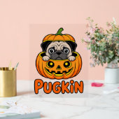 Halloween Pugkin, Pumpkin Mops Dog Acrylschild (Hochzeit)