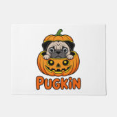 Halloween Pugkin, Pumpkin Mops Dog Fußmatte (Vorderseite)