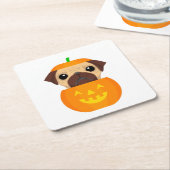 Halloween Pugkin Rechteckiger Pappuntersetzer (angewinkelt)