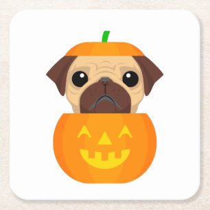 Halloween Pugkin Rechteckiger Pappuntersetzer