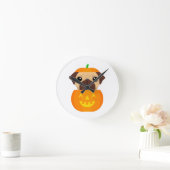 Halloween Pugkin     Runde Wanduhr (Zuhause)