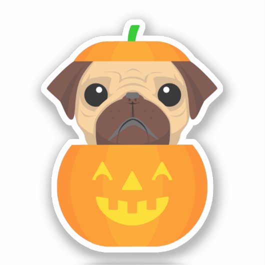 Halloween Pugkin Sticker (Vorderseite)