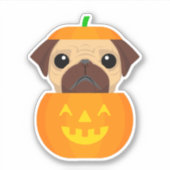 Halloween Pugkin Sticker (Vorderseite)