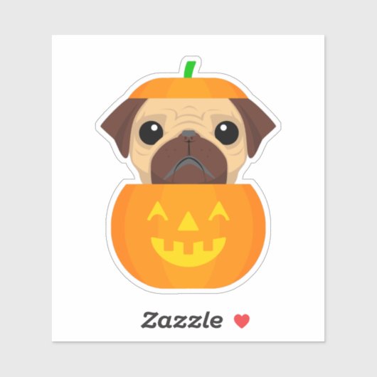 Halloween Pugkin Sticker (Blatt)