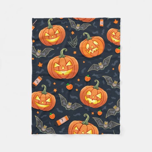 Halloween Pumkin Fleece Blanket (Vorderseite)