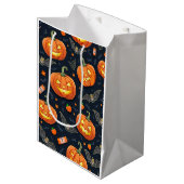 Halloween Pumkin-Geschenktasche Mittlere Geschenktüte (Vorderseite Schrägansicht)