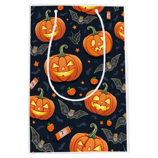 Halloween Pumkin-Geschenktasche Mittlere Geschenktüte (Vorderseite)