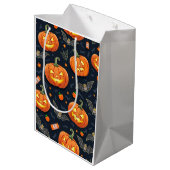 Halloween Pumkin-Geschenktasche Mittlere Geschenktüte (Rückseite Schrägansicht)