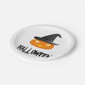 Halloween Pumkin Pappteller (Schrägansicht)