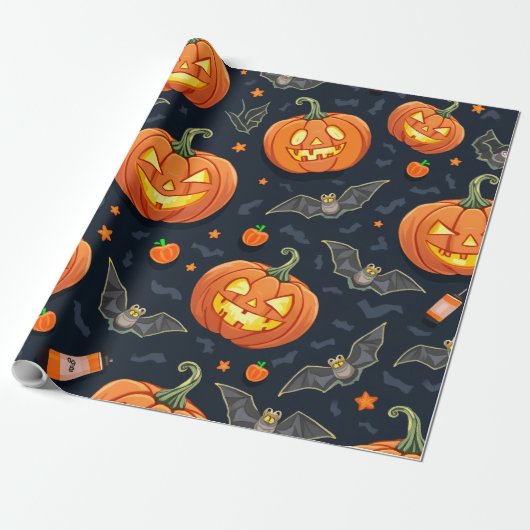 Halloween Pumkin Wrapping Paper Geschenkpapier (Ungerollt)