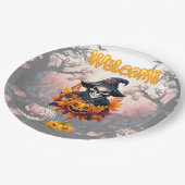 Halloween Pumpin Patch Pappteller (Schrägansicht)