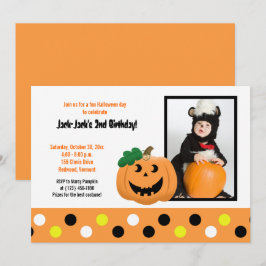 Halloween Pumpkin 12x18 Foto Geburtstag Einladung