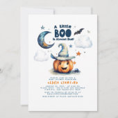 Halloween Pumpkin A Little Boo Boy Baby Dusche Einladung (Vorderseite)