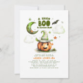 Halloween Pumpkin A Little Boo Boy Baby Dusche Einladung (Vorderseite)