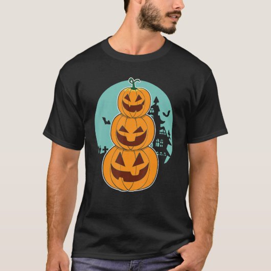 Halloween Pumpkin And Cute Totem With Jack o lante T-Shirt (Vorderseite)