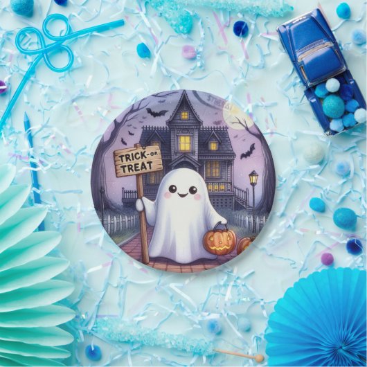 Halloween Pumpkin and Ghost Pappteller (Party)