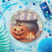 Halloween Pumpkin and Ghosts Pappteller (Party)